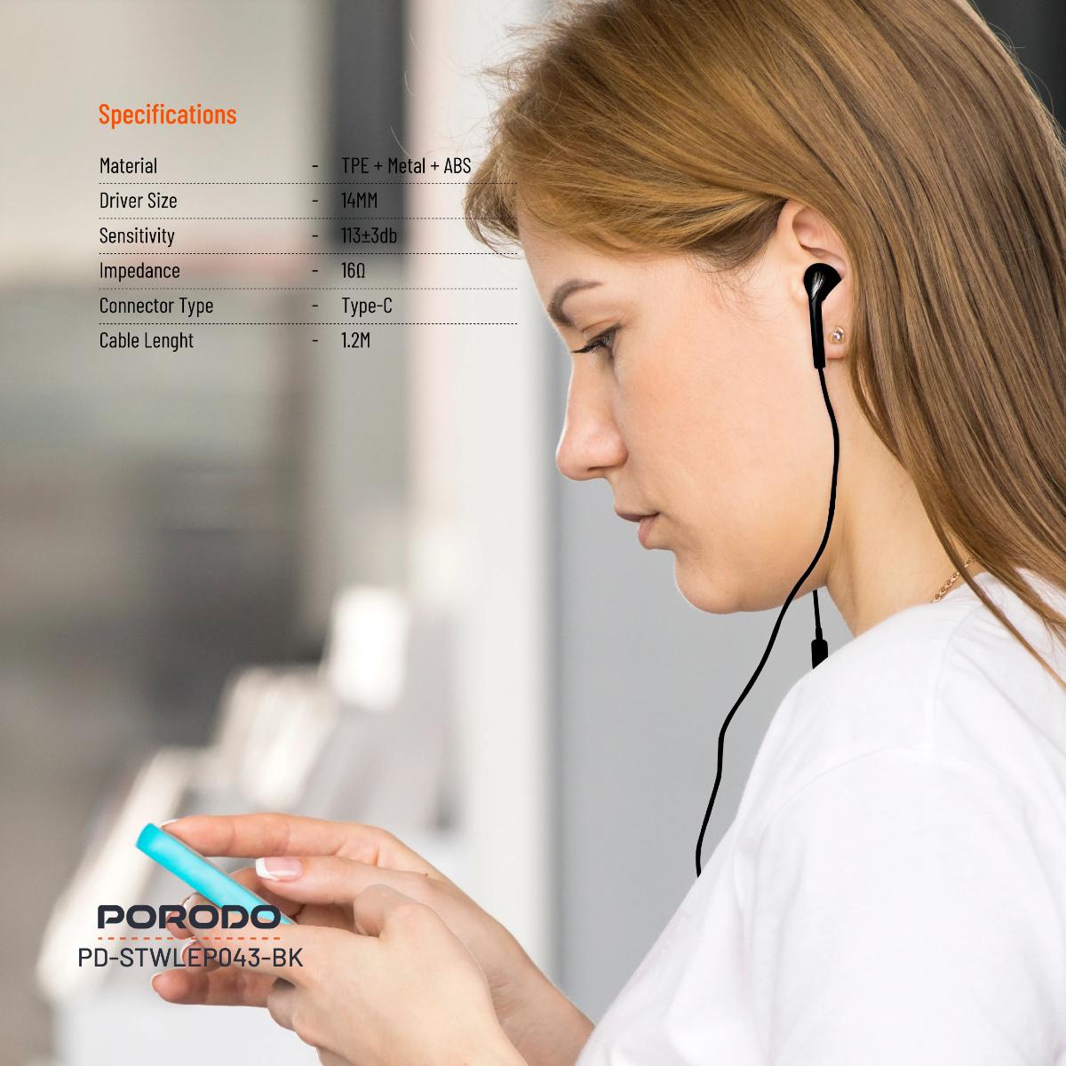Porodo Soundtec Stereo Earphones