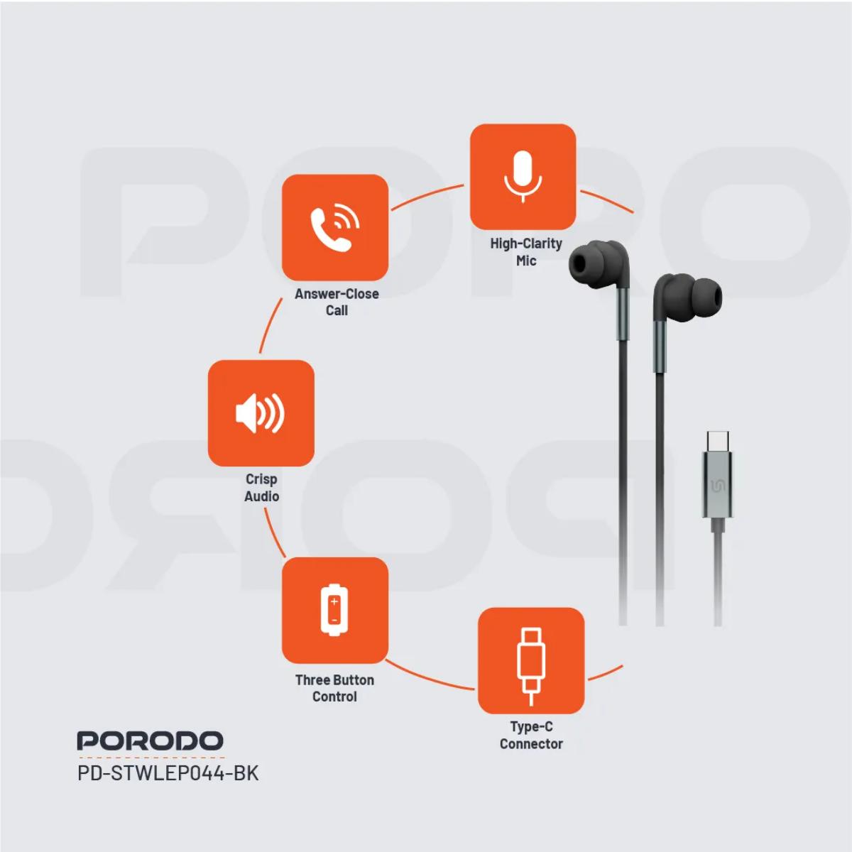 Porodo Soundtec Stereo Earphones