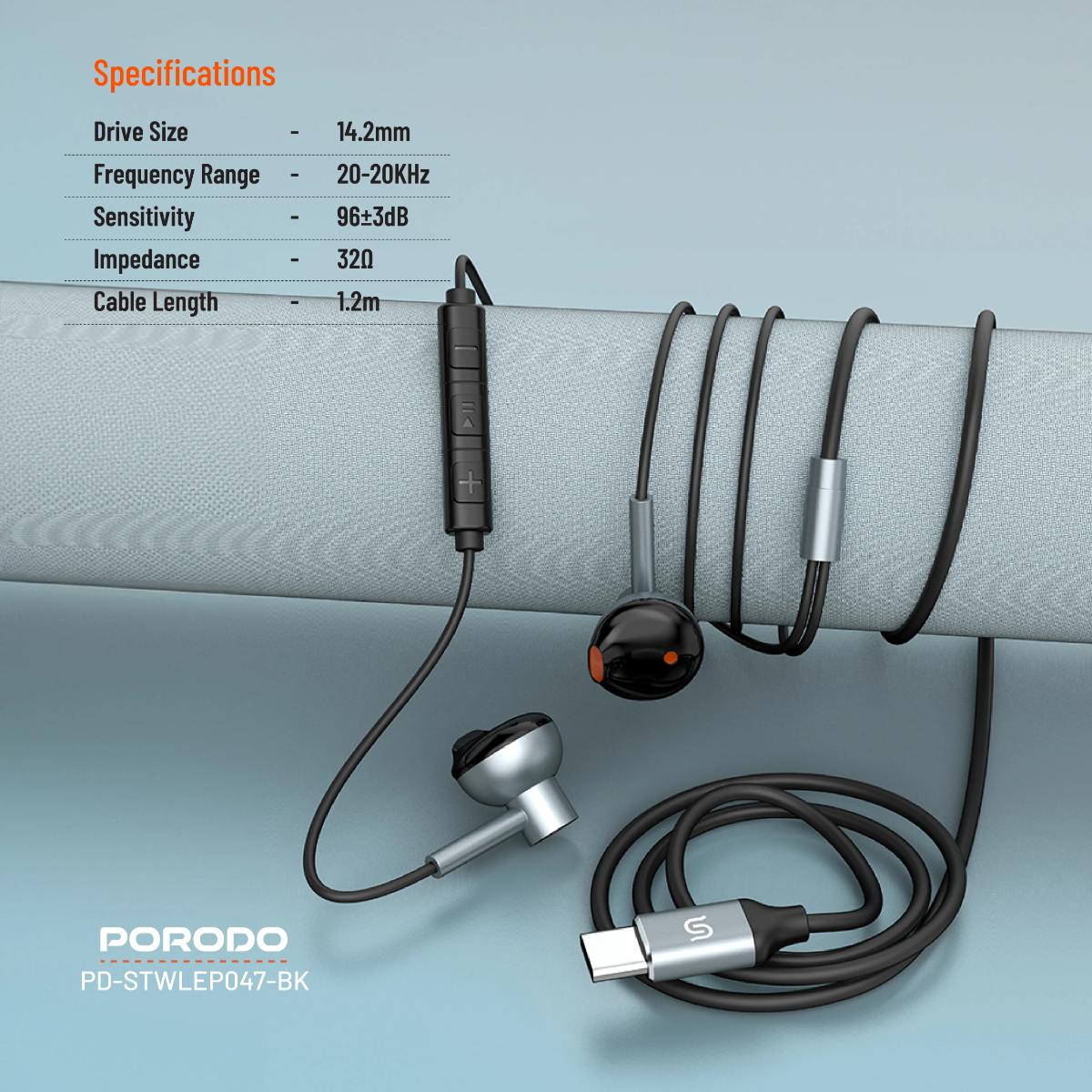 Porodo Soundtec Stereo Earphones