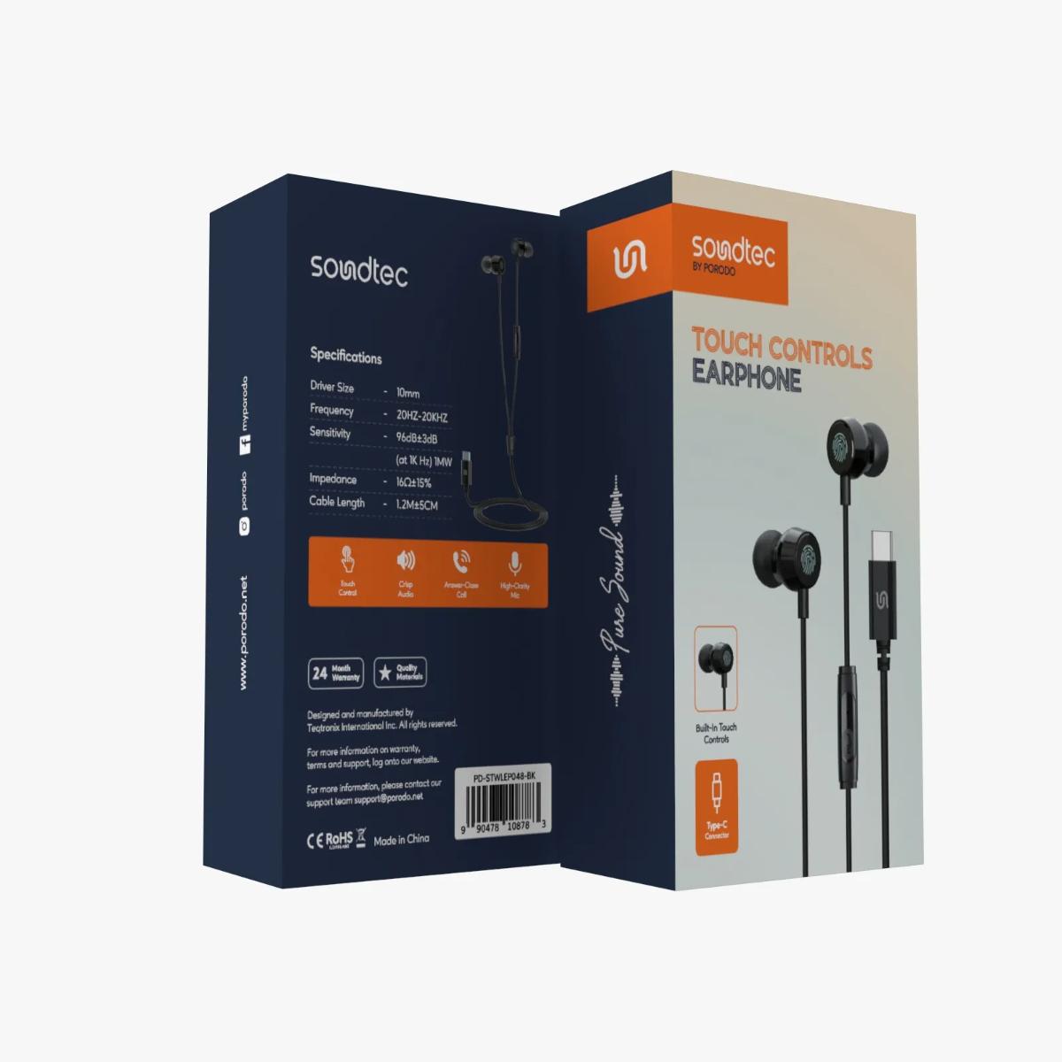 Porodo Touch Controls Earphone