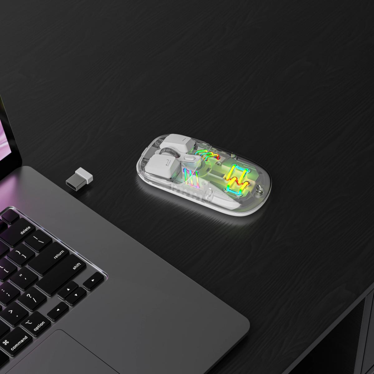 Porodo Dual-Mode Transparent Wireless Mouse