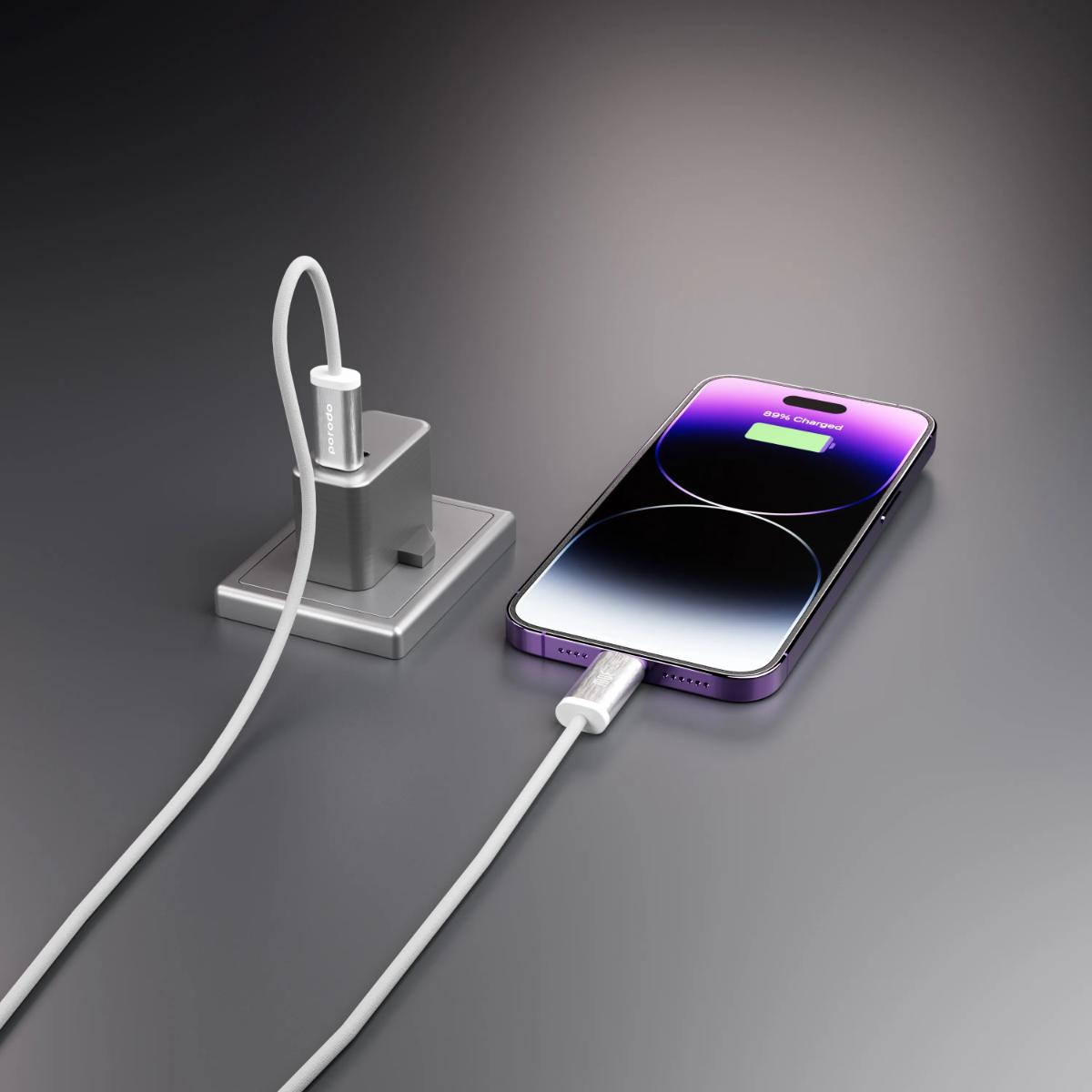 Porodo 30W USB-C to Lightning Braided Cable
