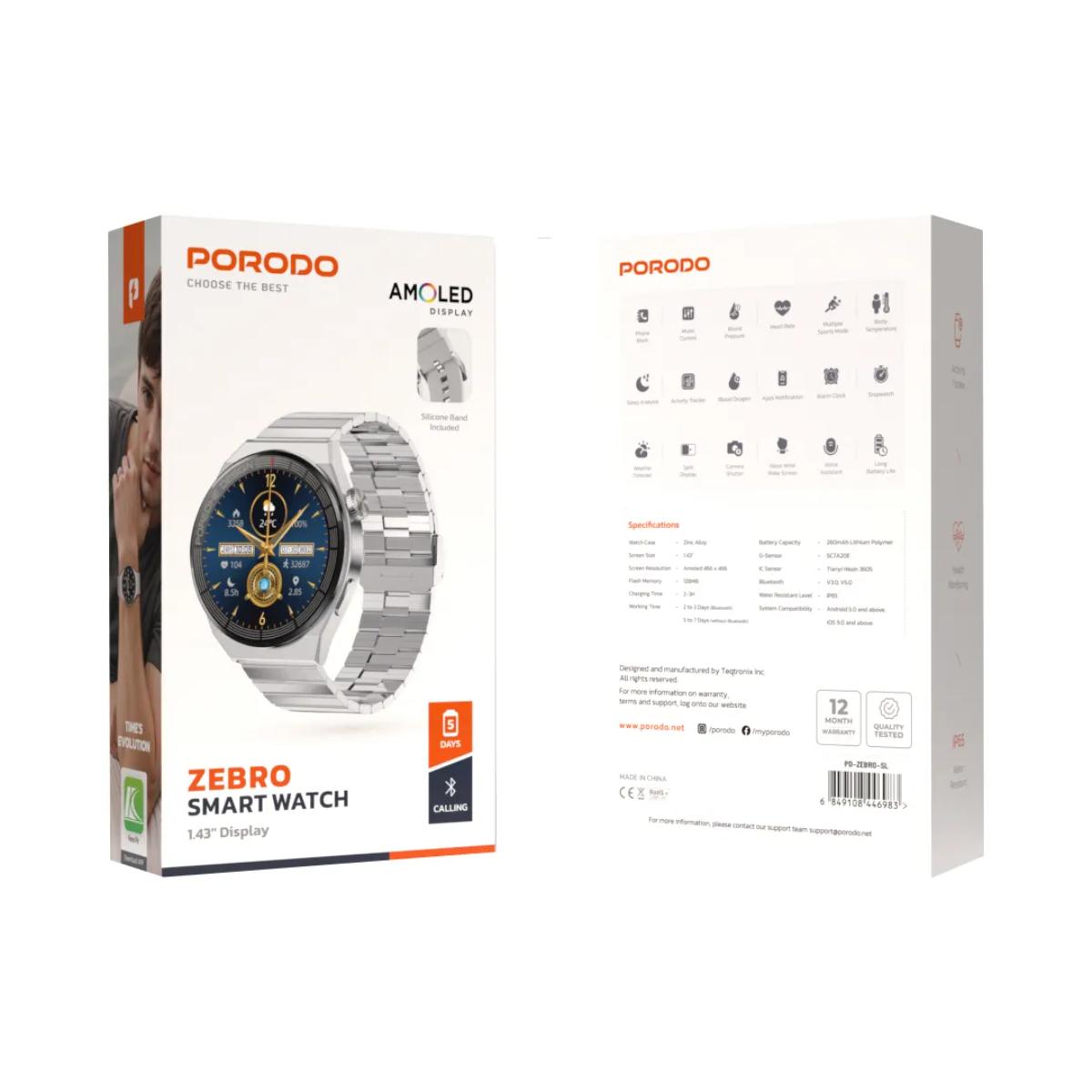 Porodo Zebro Smart Watch – 1.43"