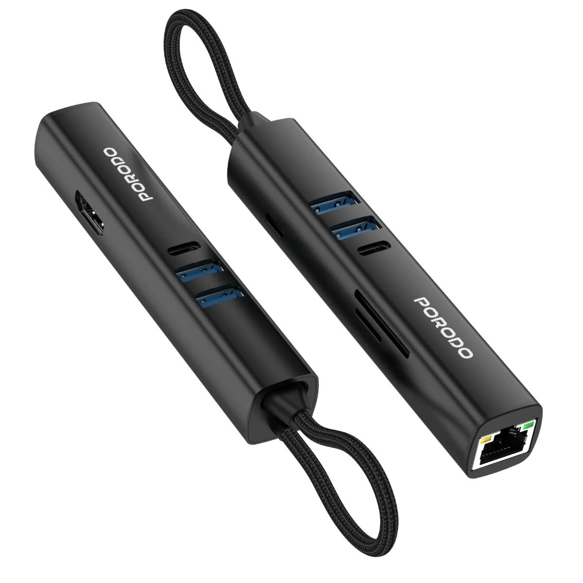 Porodo 8-in-1 Multi-Port USB-C Hub