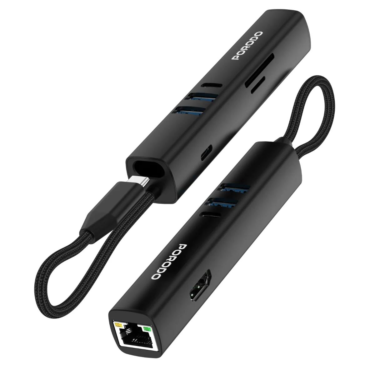 Porodo 8-in-1 Multi-Port USB-C Hub