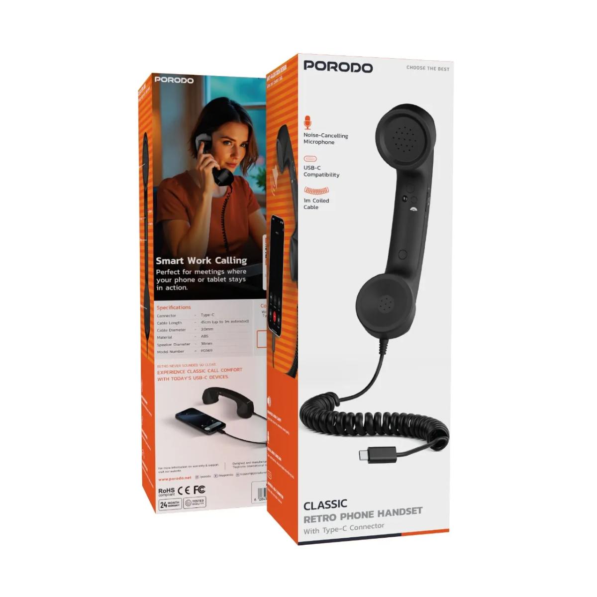 Porodo Classic Retro Phone Handset