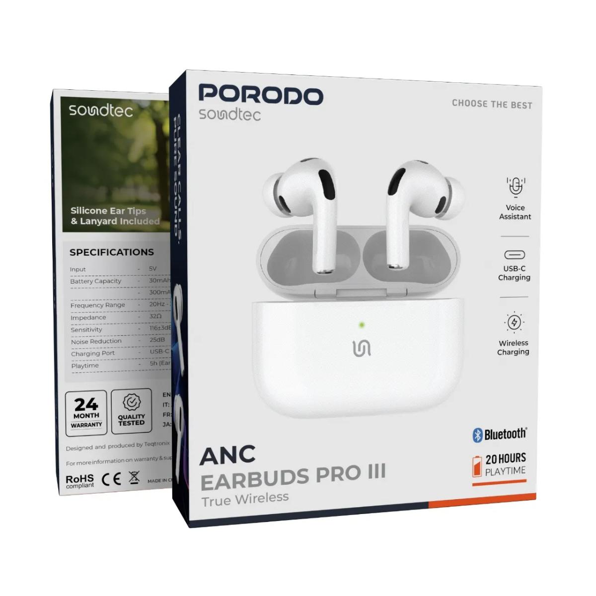 Porodo Soundtec ANC Earbuds Pro III True Wireless