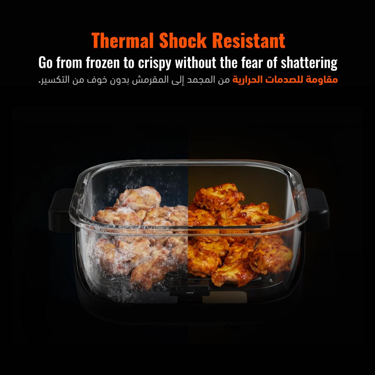 Porodo  4 in 1 Dual-Pot Glass Air Fryer