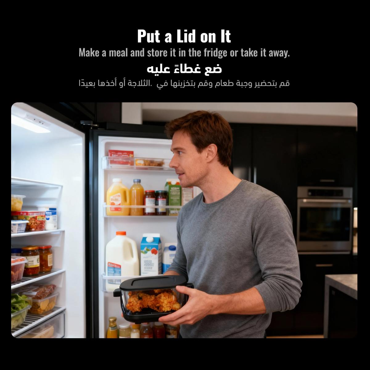 Porodo  4 in 1 Dual-Pot Glass Air Fryer