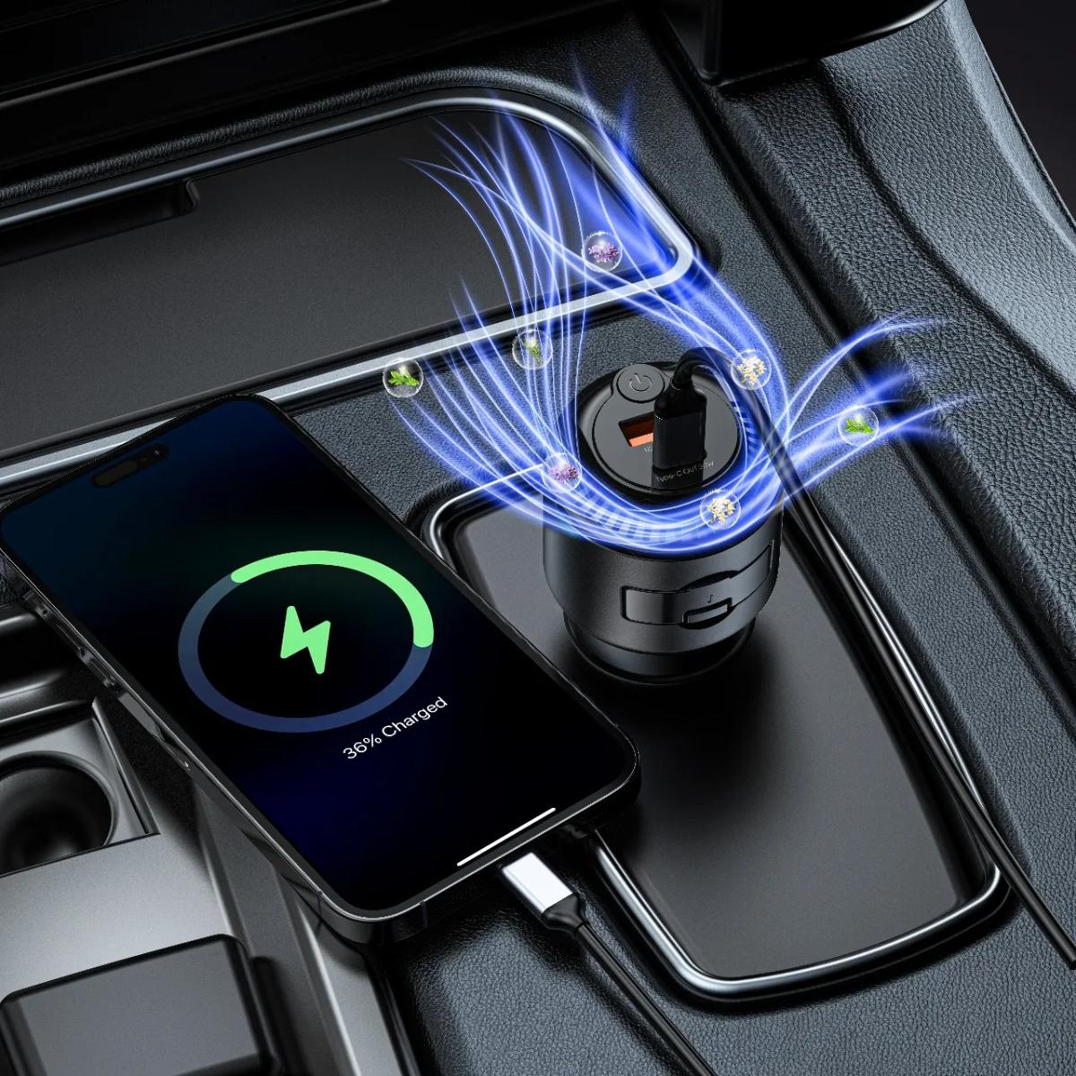Porodo Mist Charge 2 IN 1 Car Charger
