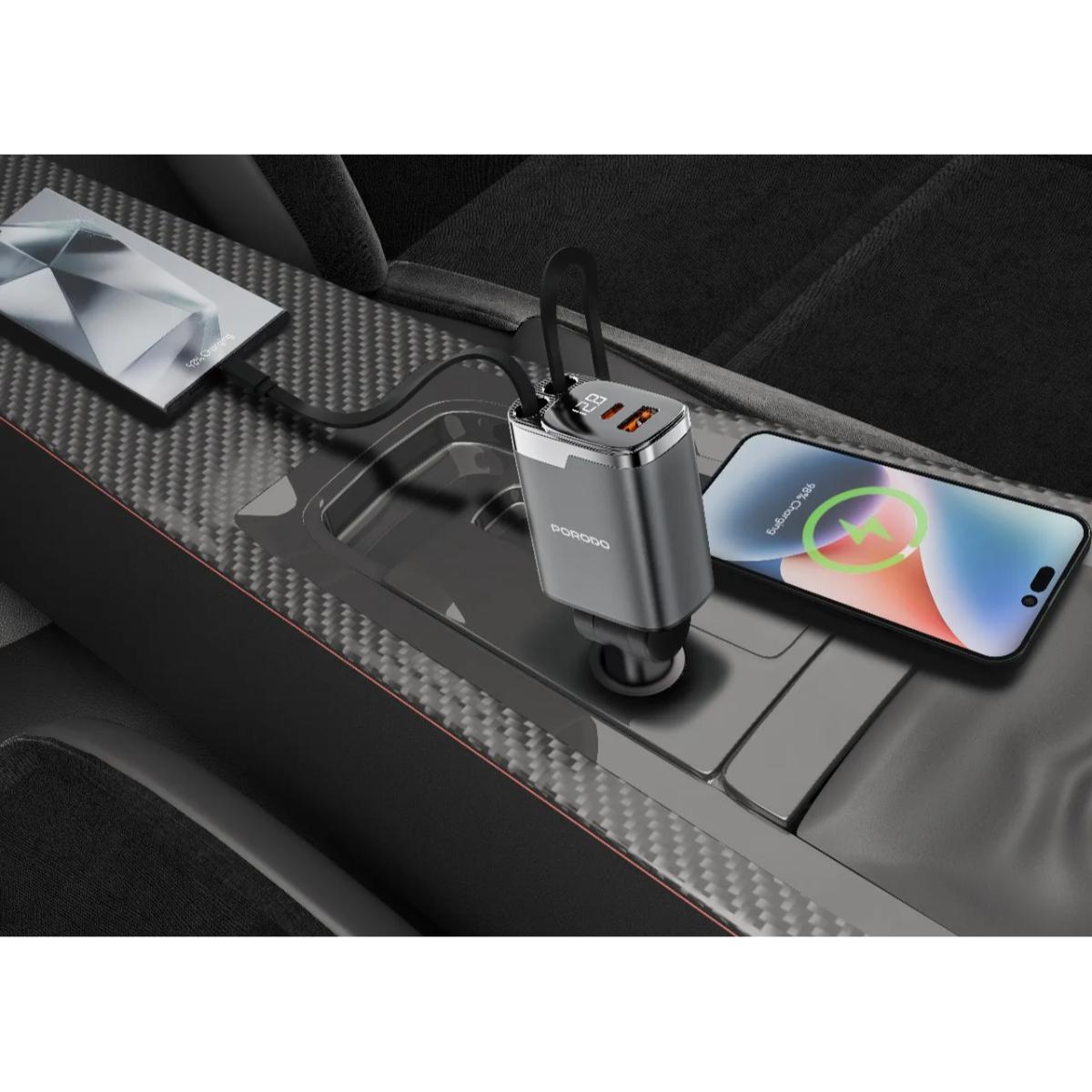 Porodo 111W Car Charger Lightning & Type-C