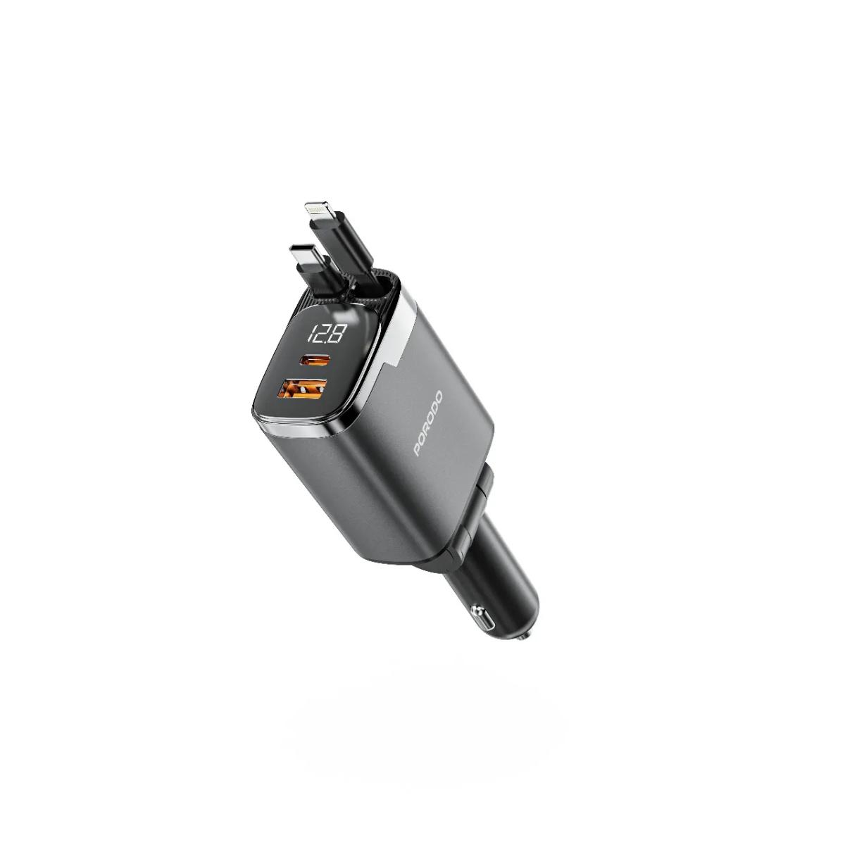 Porodo 111W Car Charger Lightning & Type-C