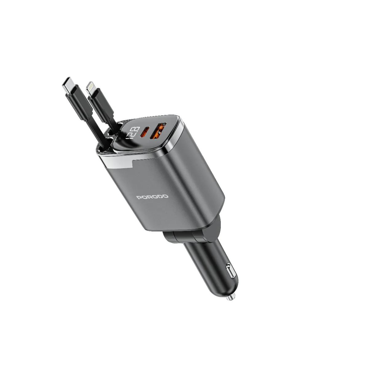Porodo 111W Car Charger Lightning & Type-C