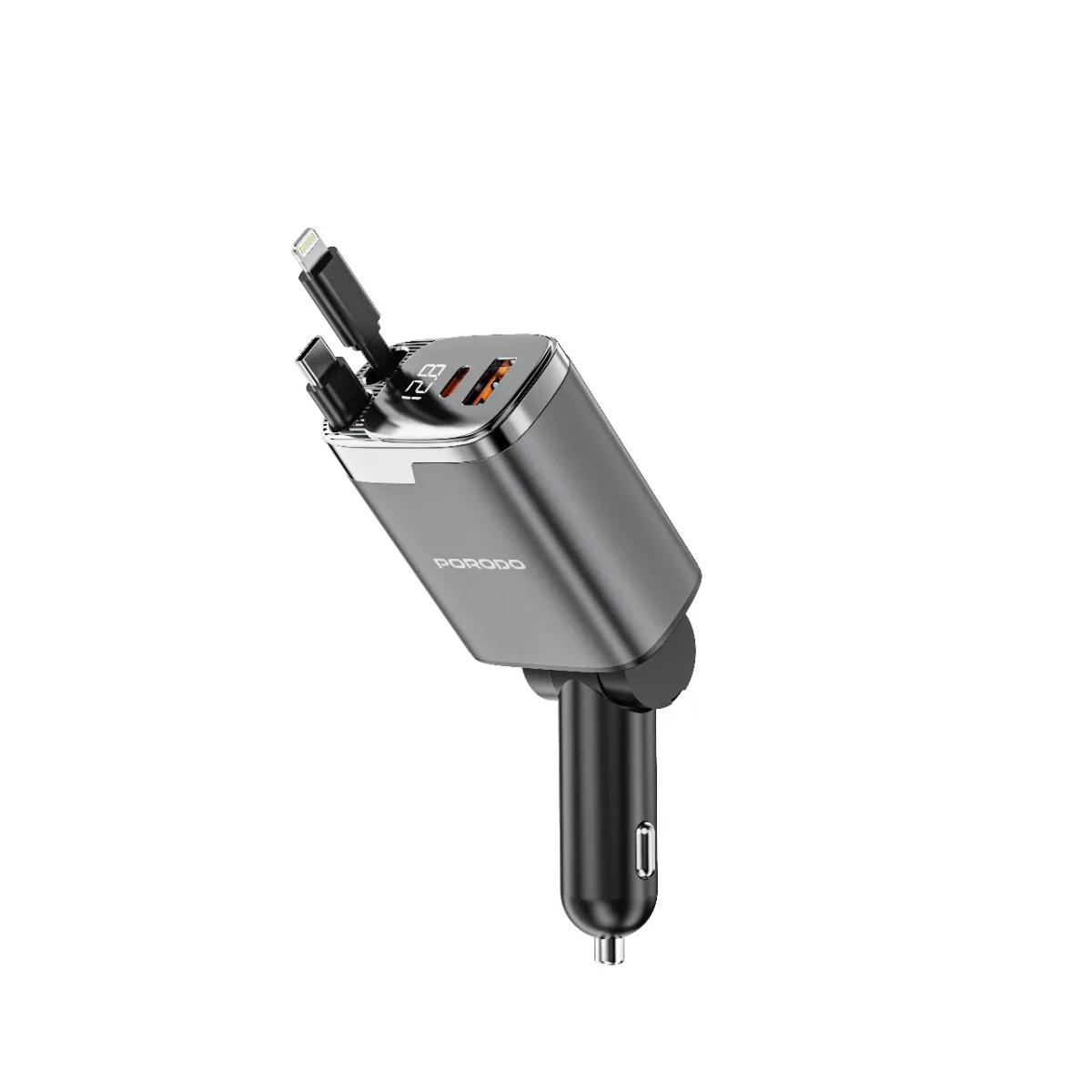 Porodo 111W Car Charger Lightning & Type-C