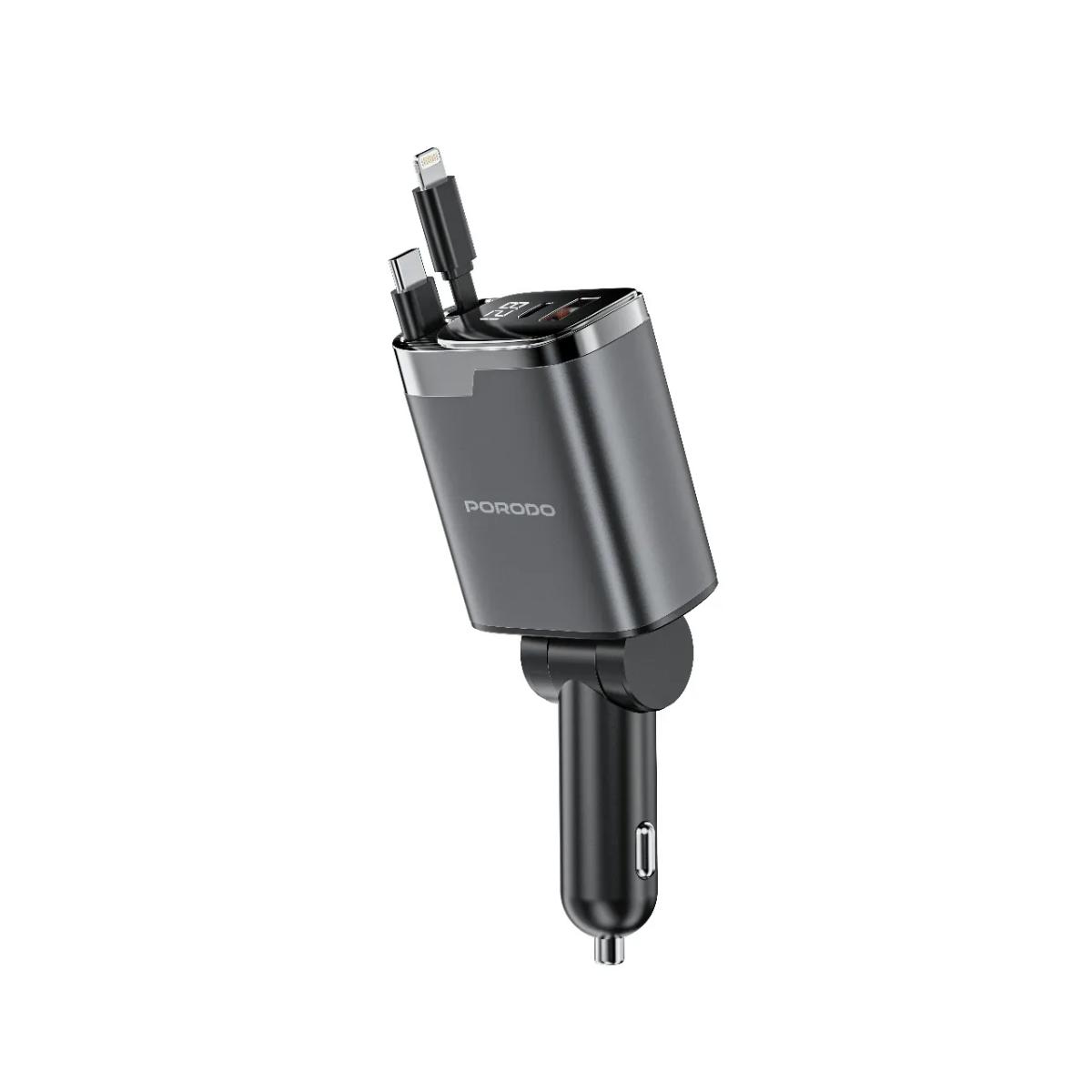Porodo 111W Car Charger Lightning & Type-C