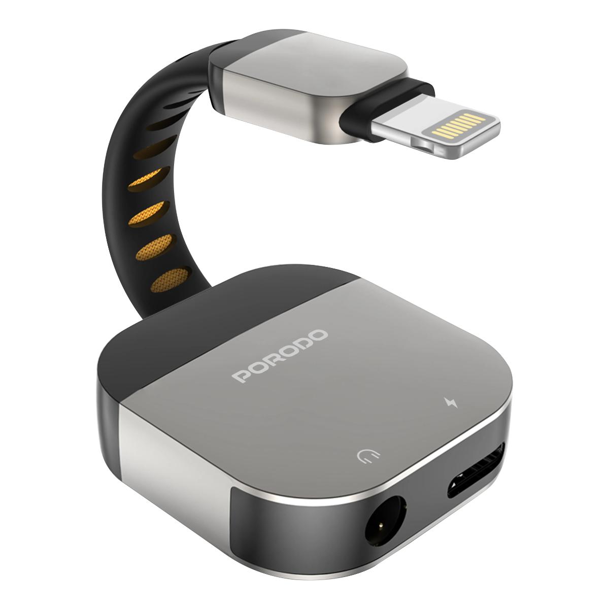 Porodo 2-in-1 Lightning to 3.5mm Aux Audio