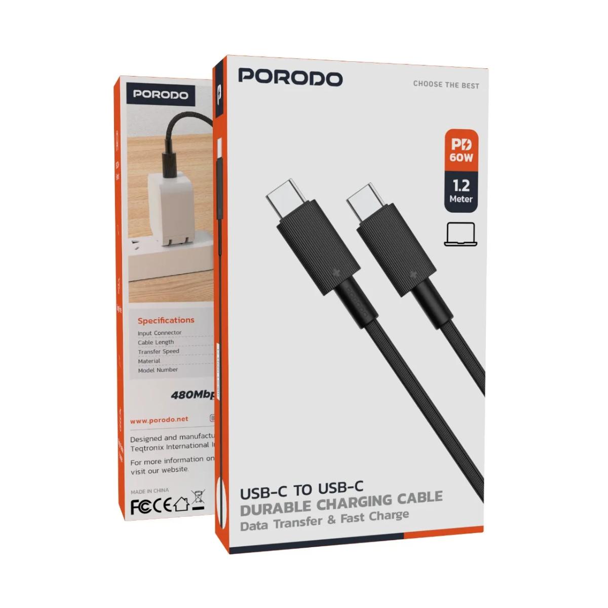 Porodo USB-C to USB-C Durable Charging Cable