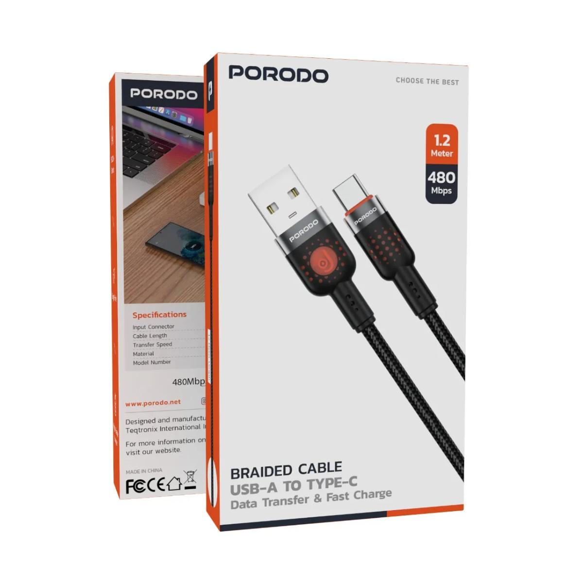 Porodo Braided Cable USB-A to Type-C