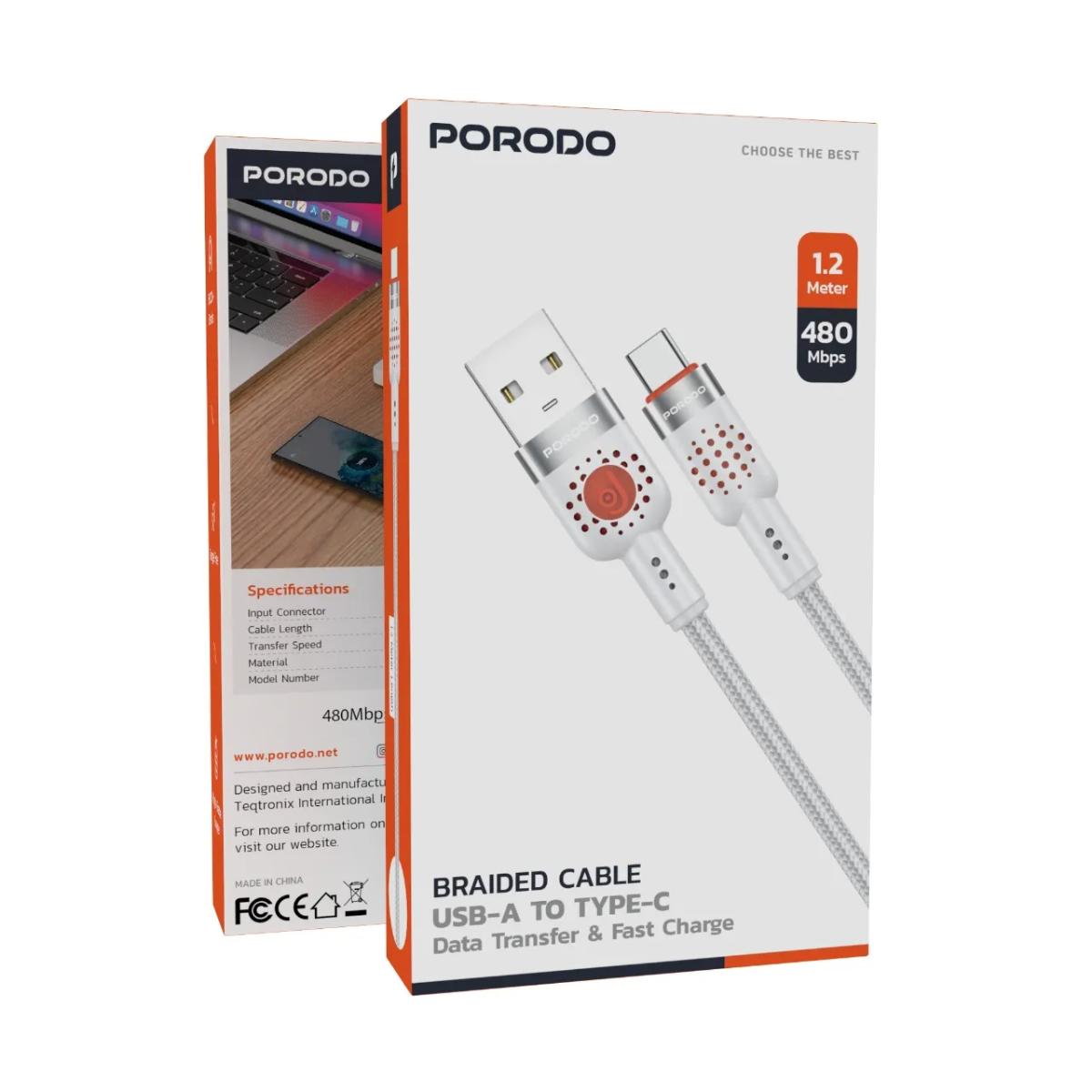 Porodo Braided Cable USB-A to Type-C
