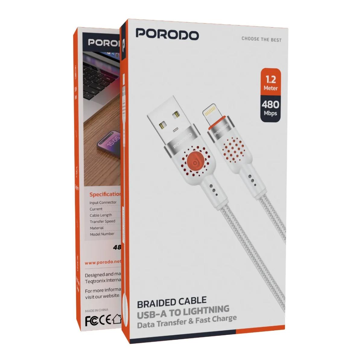 Porodo Braided Cable USB-A to Lightning