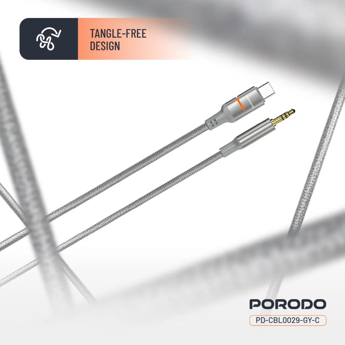 Porodo AUX To Type-C  LED Light Cable
