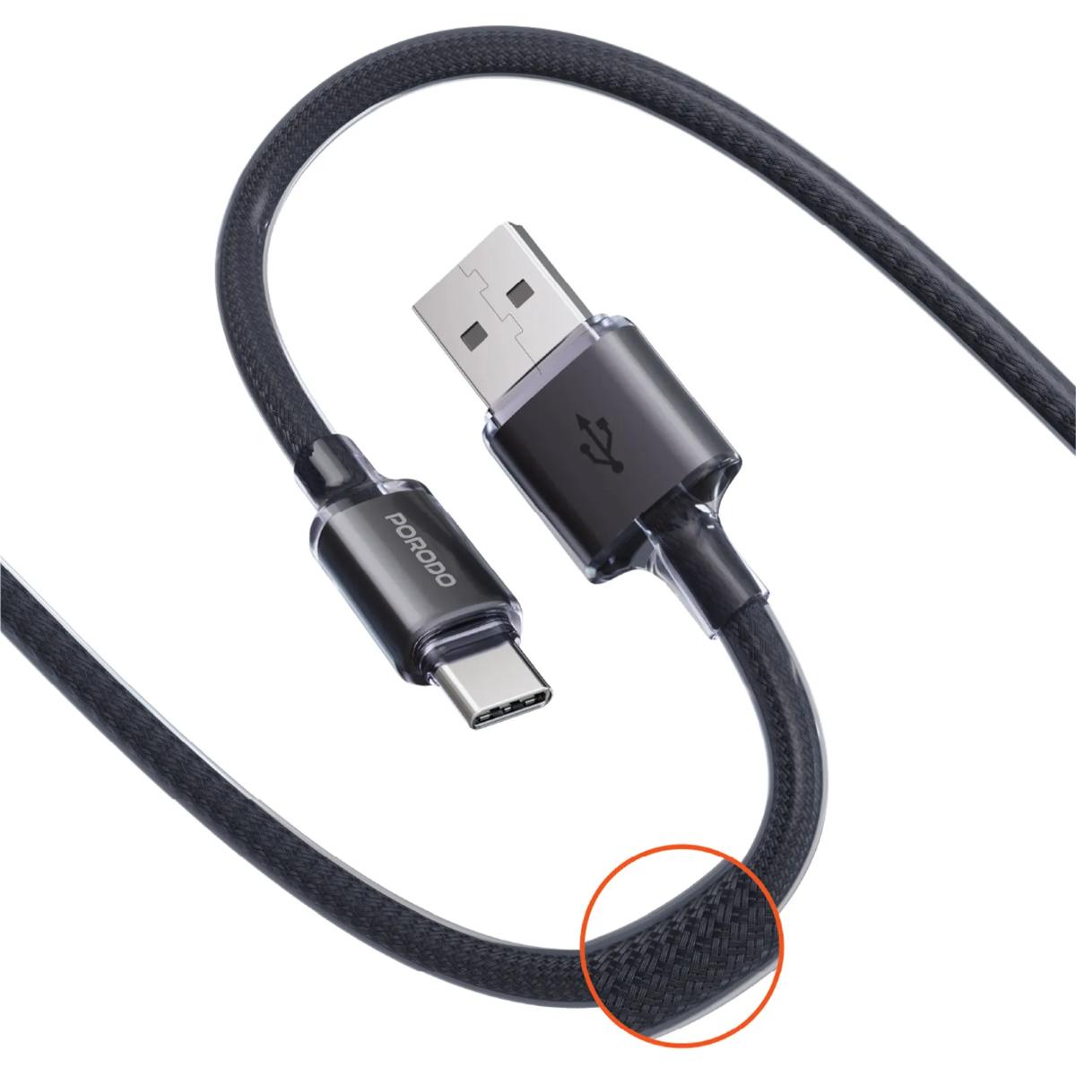 Porodo USB-A TO USB-C Braided Cable