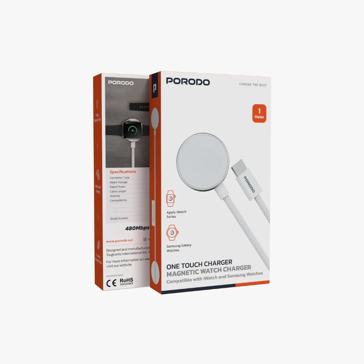 Porodo One Touch Charger Magnetic Watch Charger