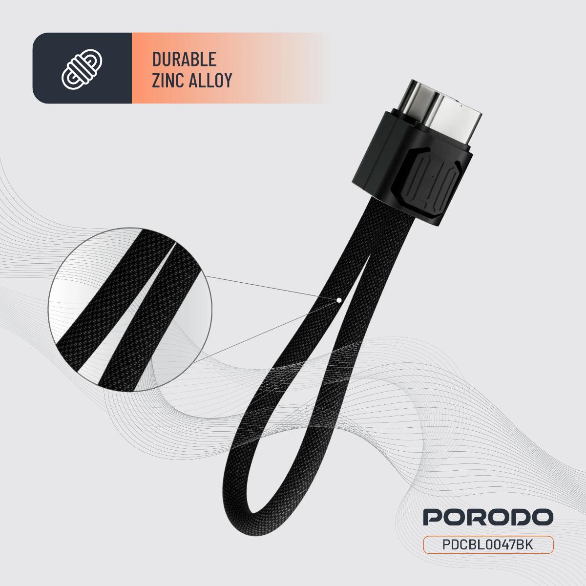 Porodo Chargeloop Keychain USB-C Cable (60W)