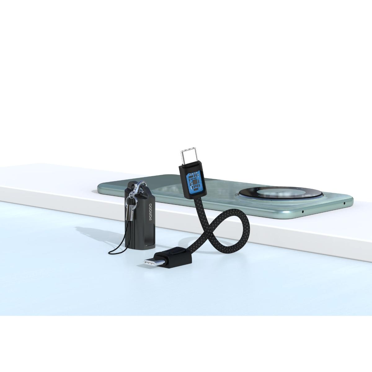 Porodo Chargeloop Keychain USB-C Cable (60W)