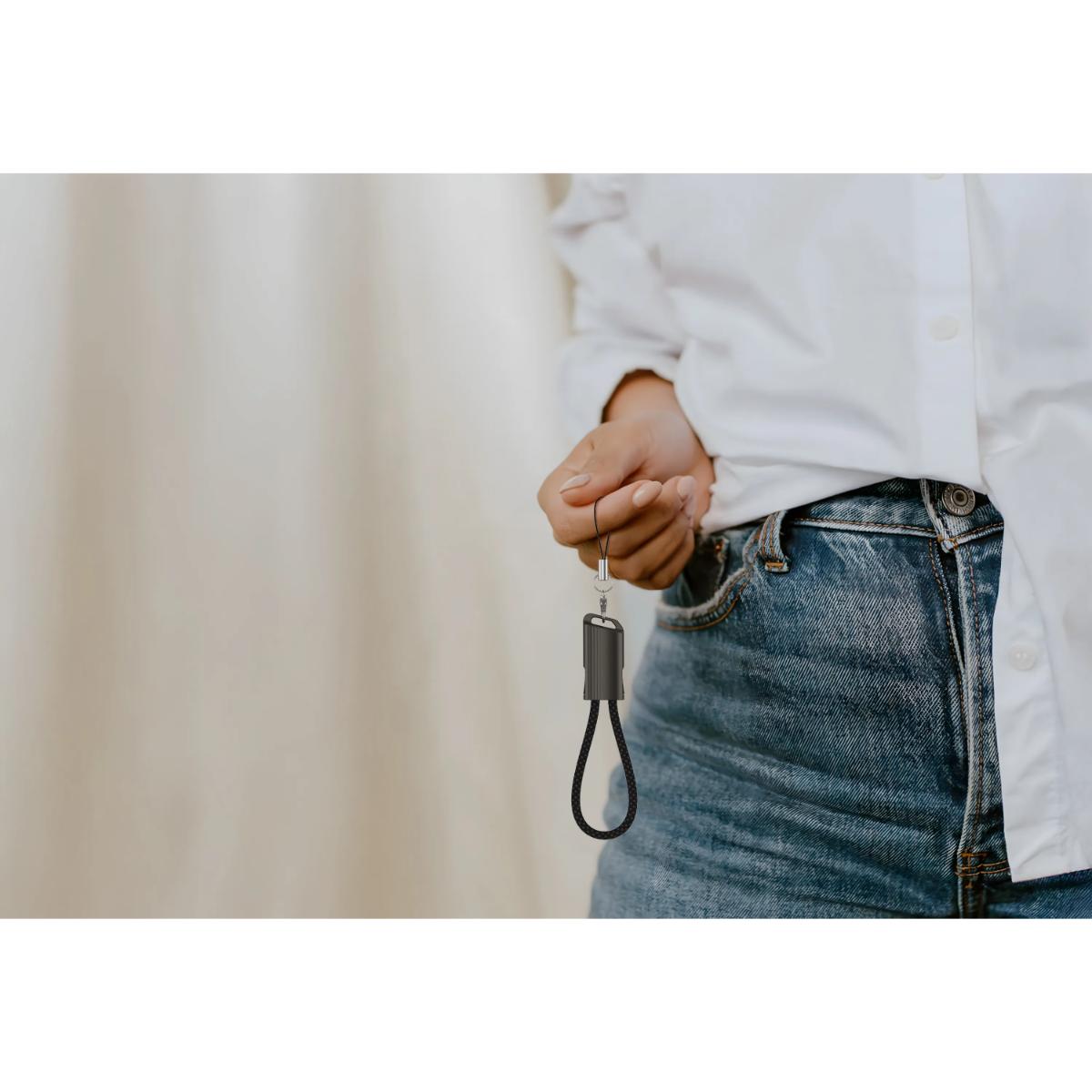Porodo Chargeloop 30W Keychain USB-C to Lightning Cable