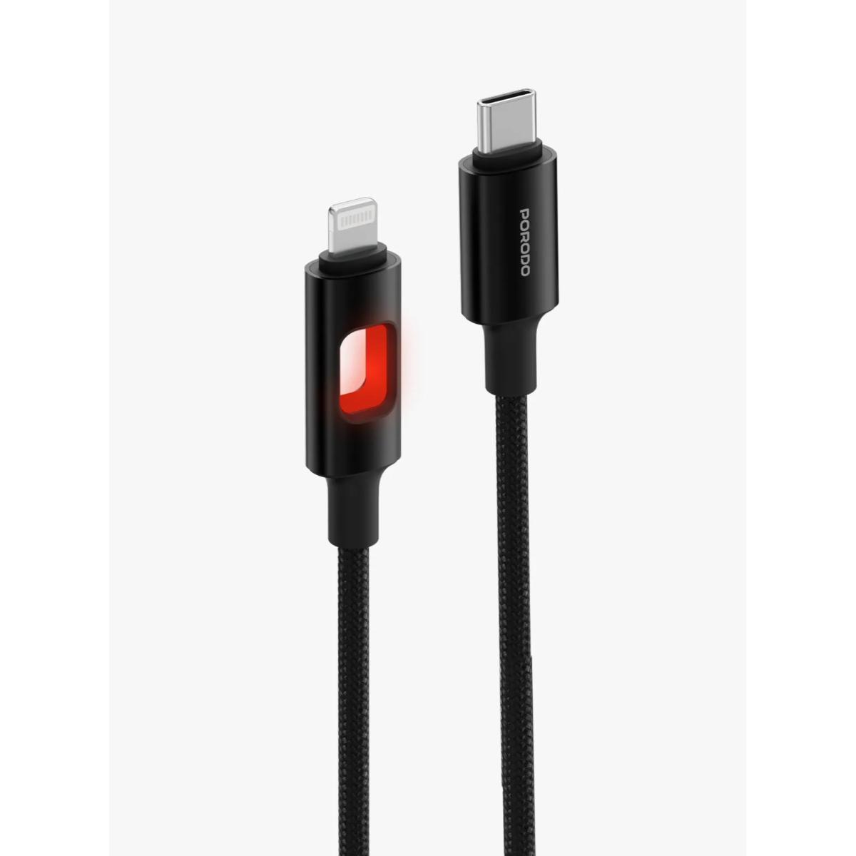 Porodo 27W USB-C to Lightning LED Braided Cable