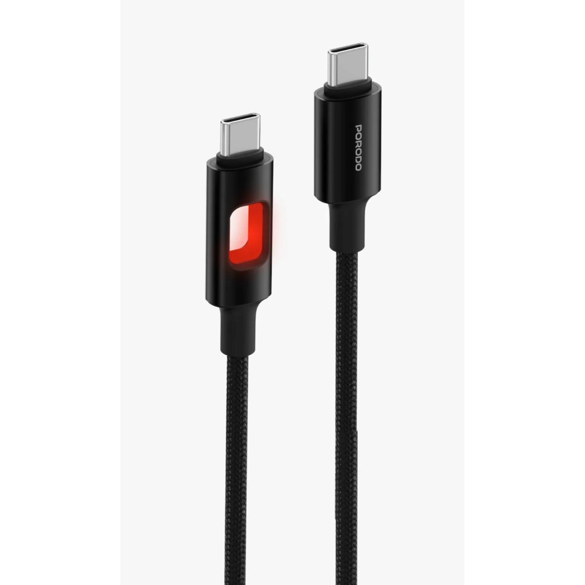 Porodo 60W USB-C to USB-C Braided LED Cable