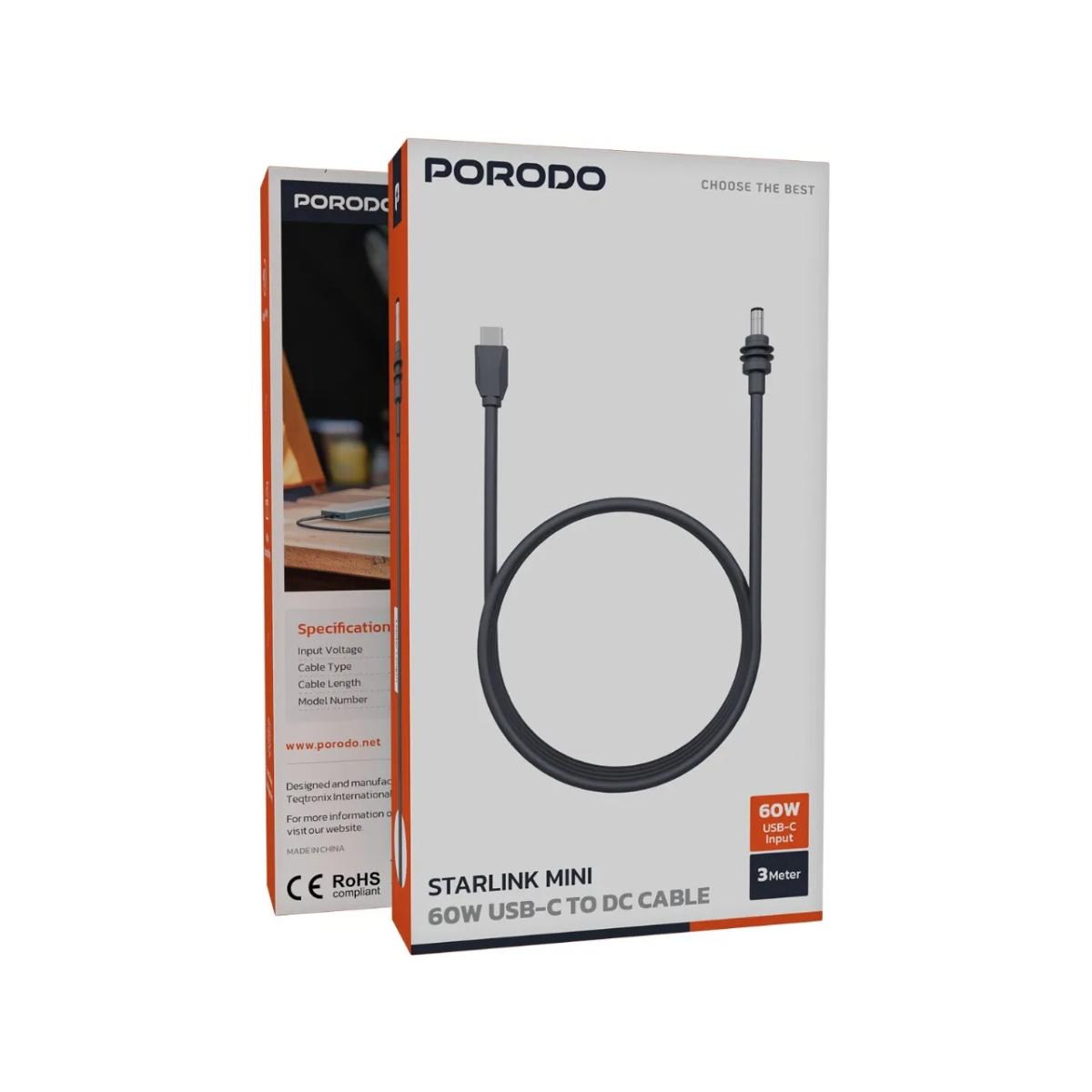 Porodo Starlink Mini 60W USB-C To DC Cable