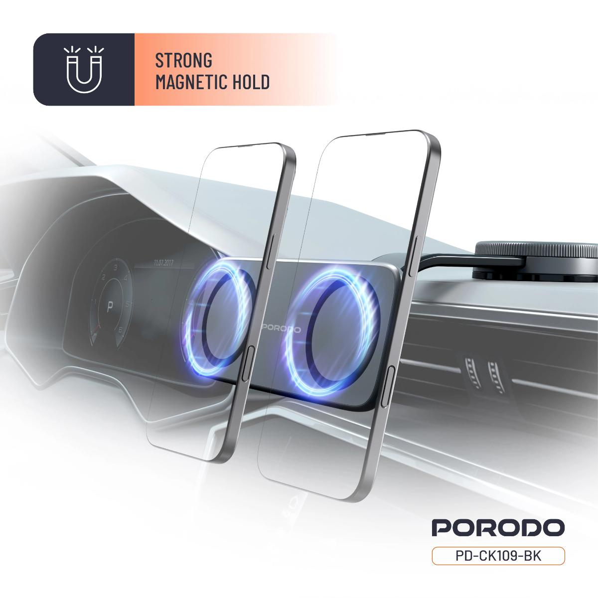 Porodo Vacuum & Adhesive Magnetic Car Mount