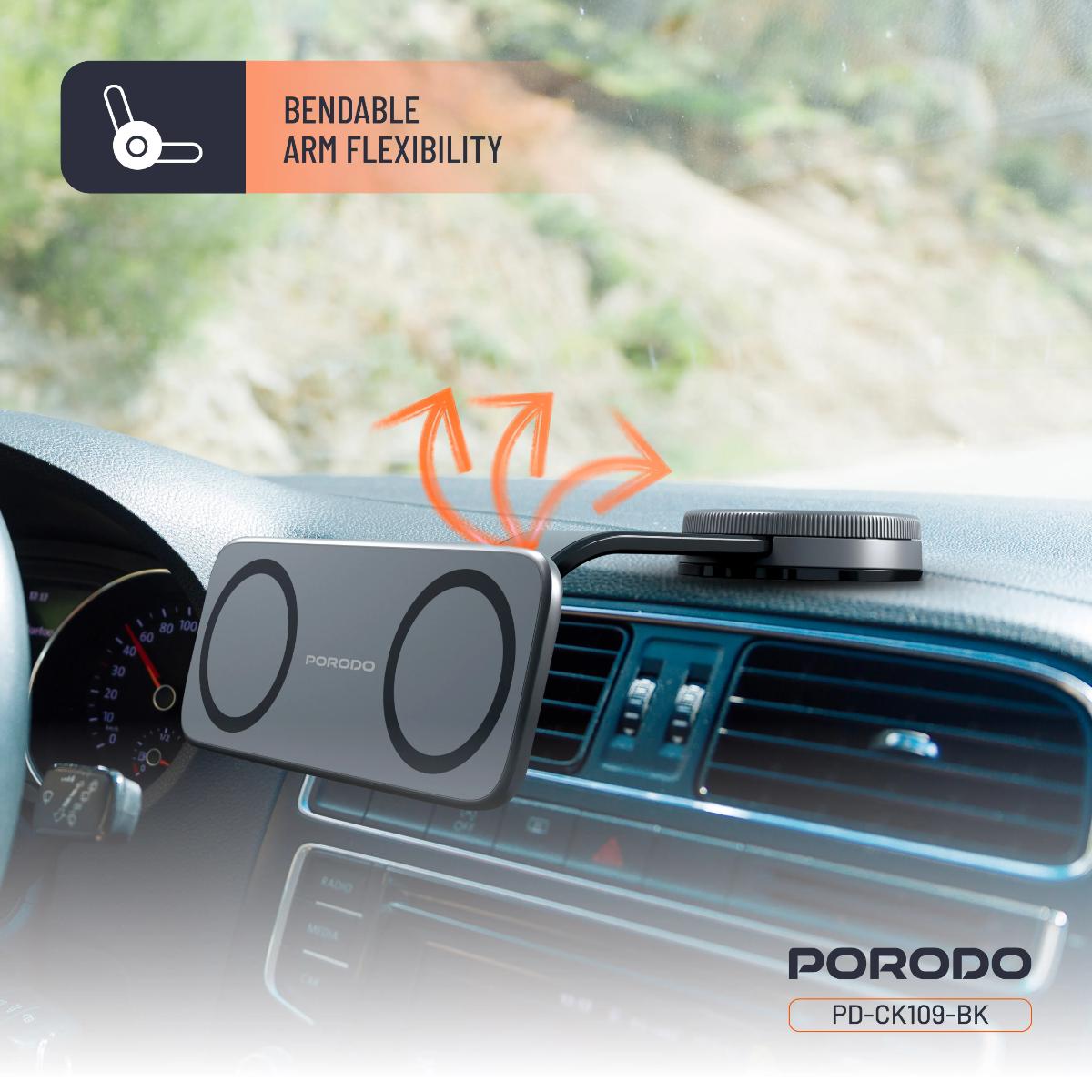 Porodo Vacuum & Adhesive Magnetic Car Mount