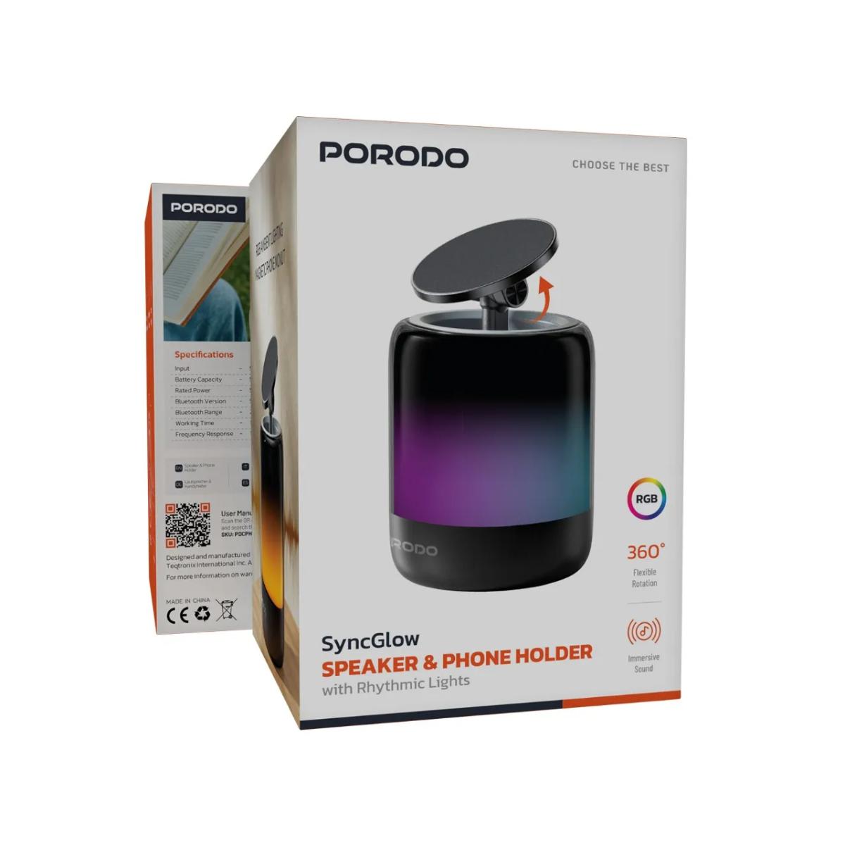 Porodo Syncglow Speaker & Phone Holder