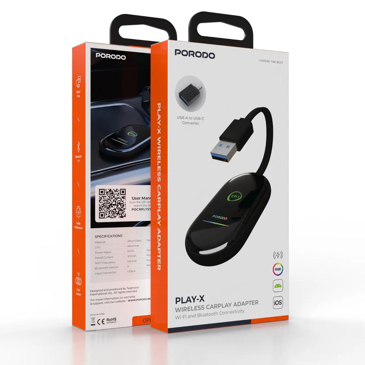Porodo Play-X Wireless Carplay Adapter