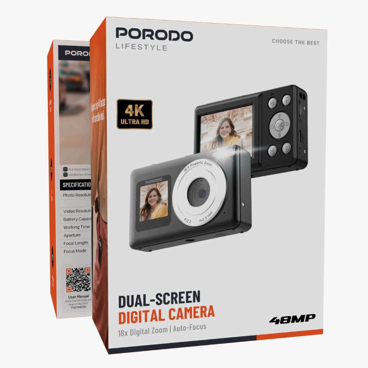 Porodo Lifestyle Dual-Screen Digital Camera