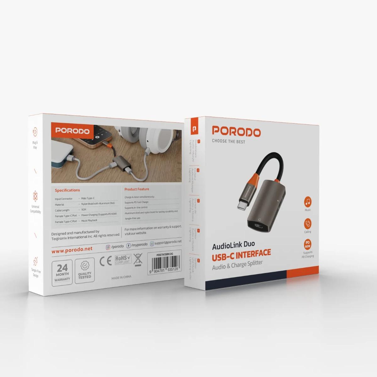 Porodo AudioLink Duo USB-C Interface Audio