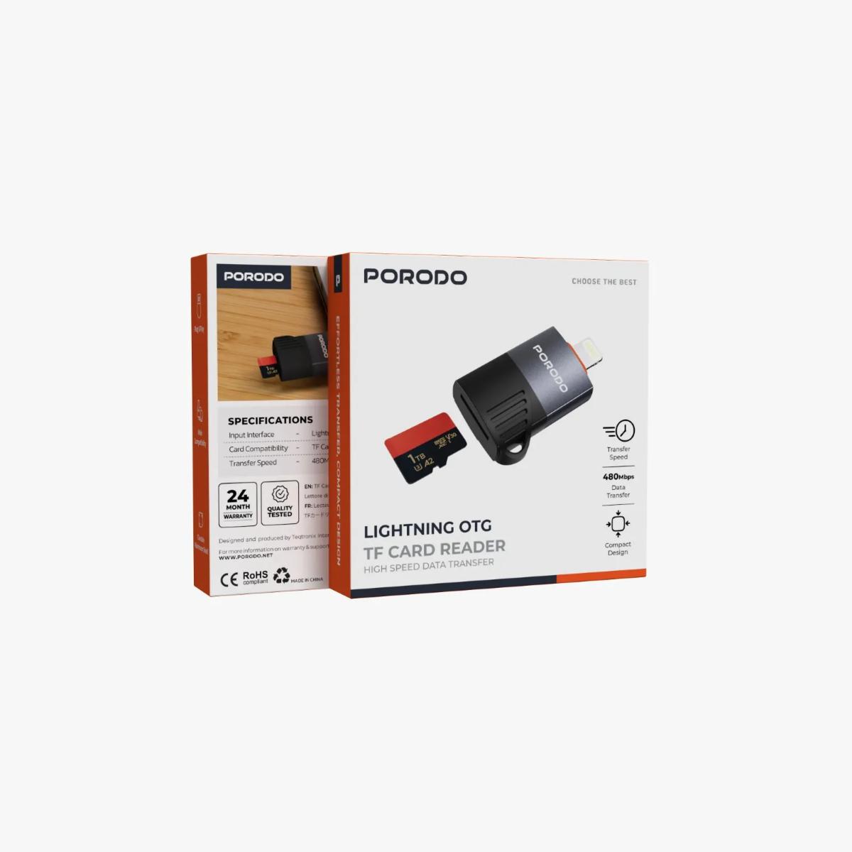 Porodo Lightning | OTG TF Card Reader