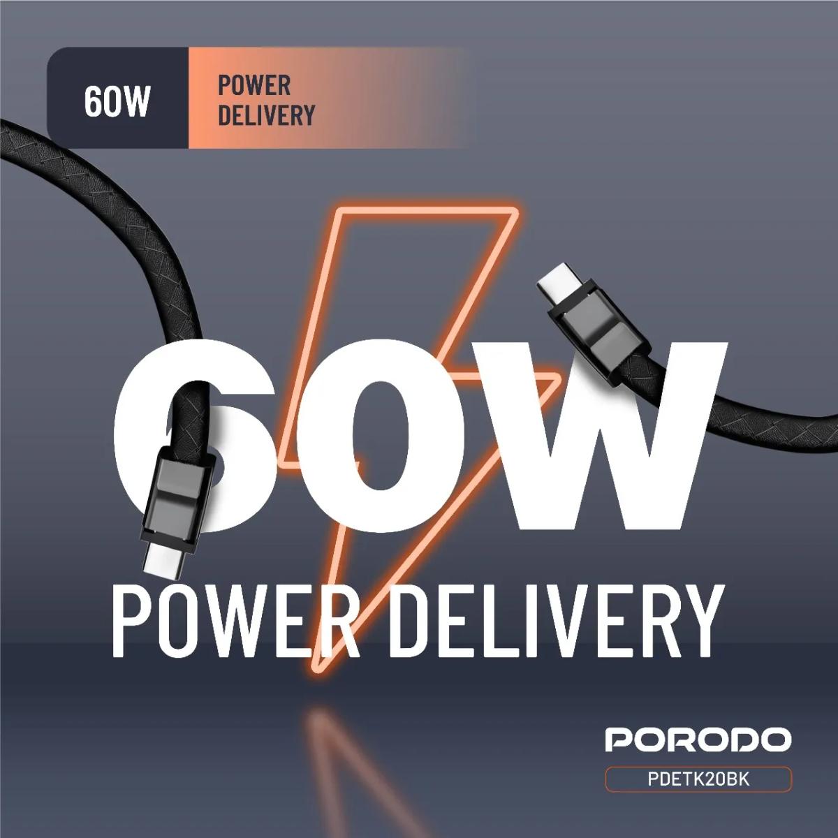 Porodo USB-C To USB-C Wristband Cable