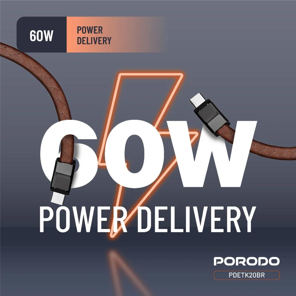 Porodo USB-C To USB-C Wristband Cable