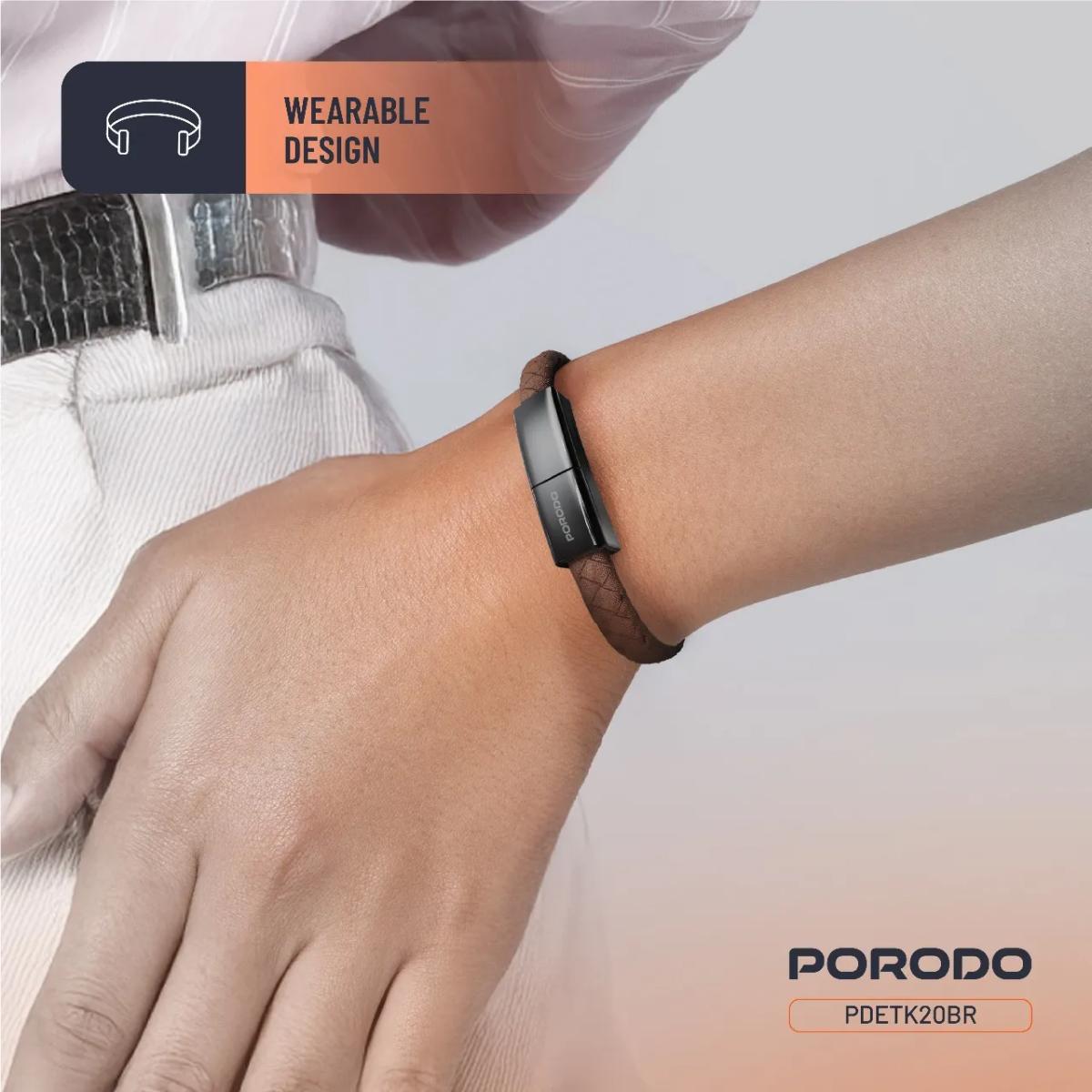 Porodo USB-C To USB-C Wristband Cable