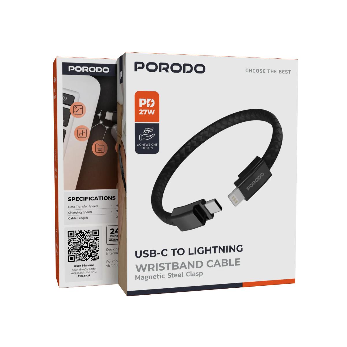 Porodo Wearable USB-C to Lightning Cable
