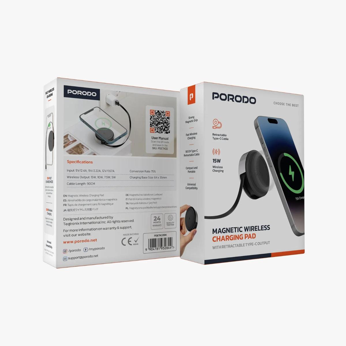 Porodo Magnetic Wireless Charging Pad