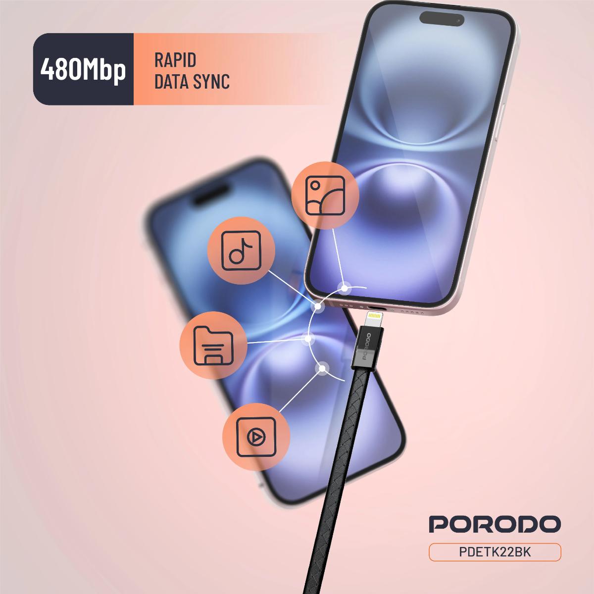 Porodo Wearable USB-C to Lightning Cable