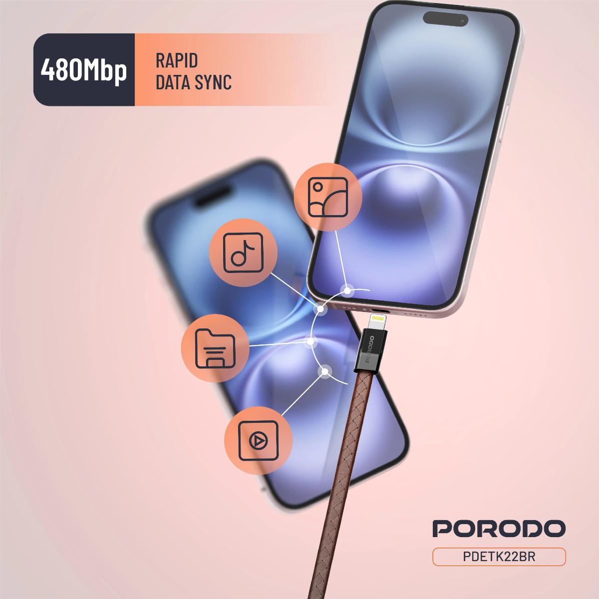Porodo Wearable USB-C to Lightning Cable