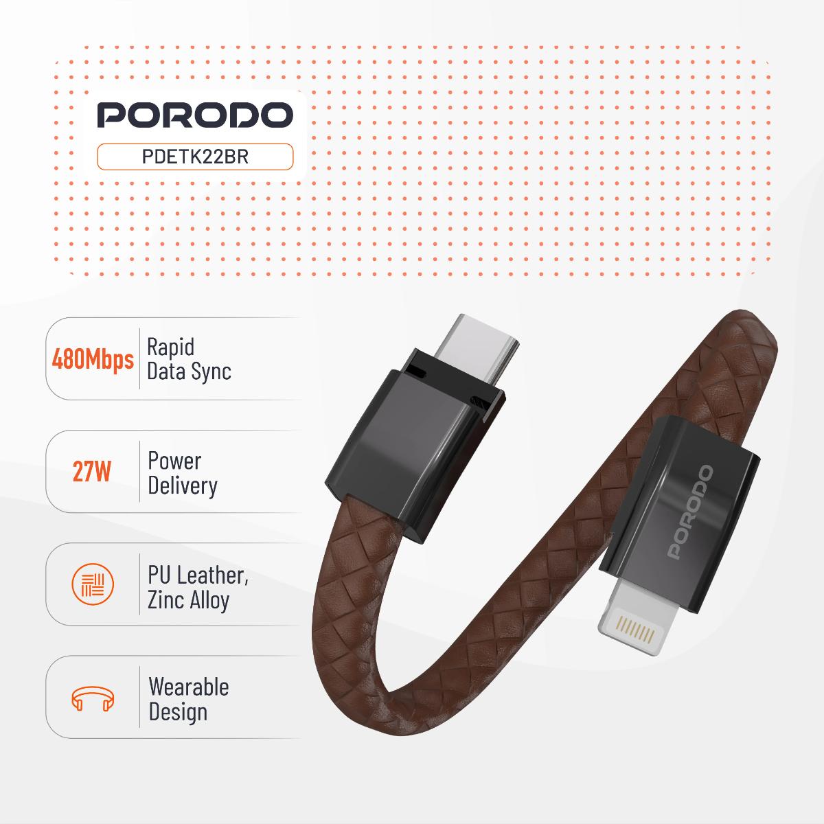 Porodo Wearable USB-C to Lightning Cable