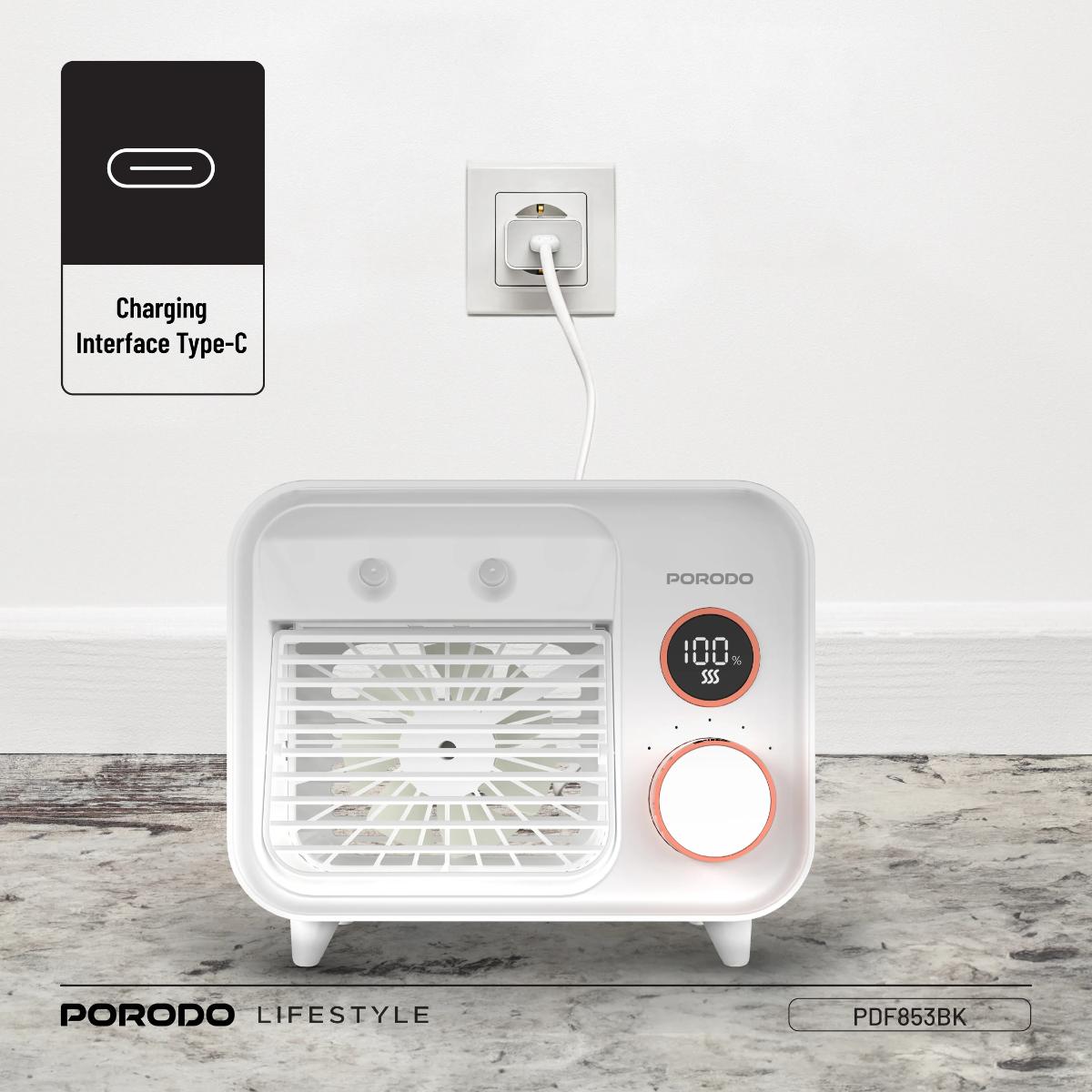 Porodo  Mini Mist Fan Desktop Air Cooler