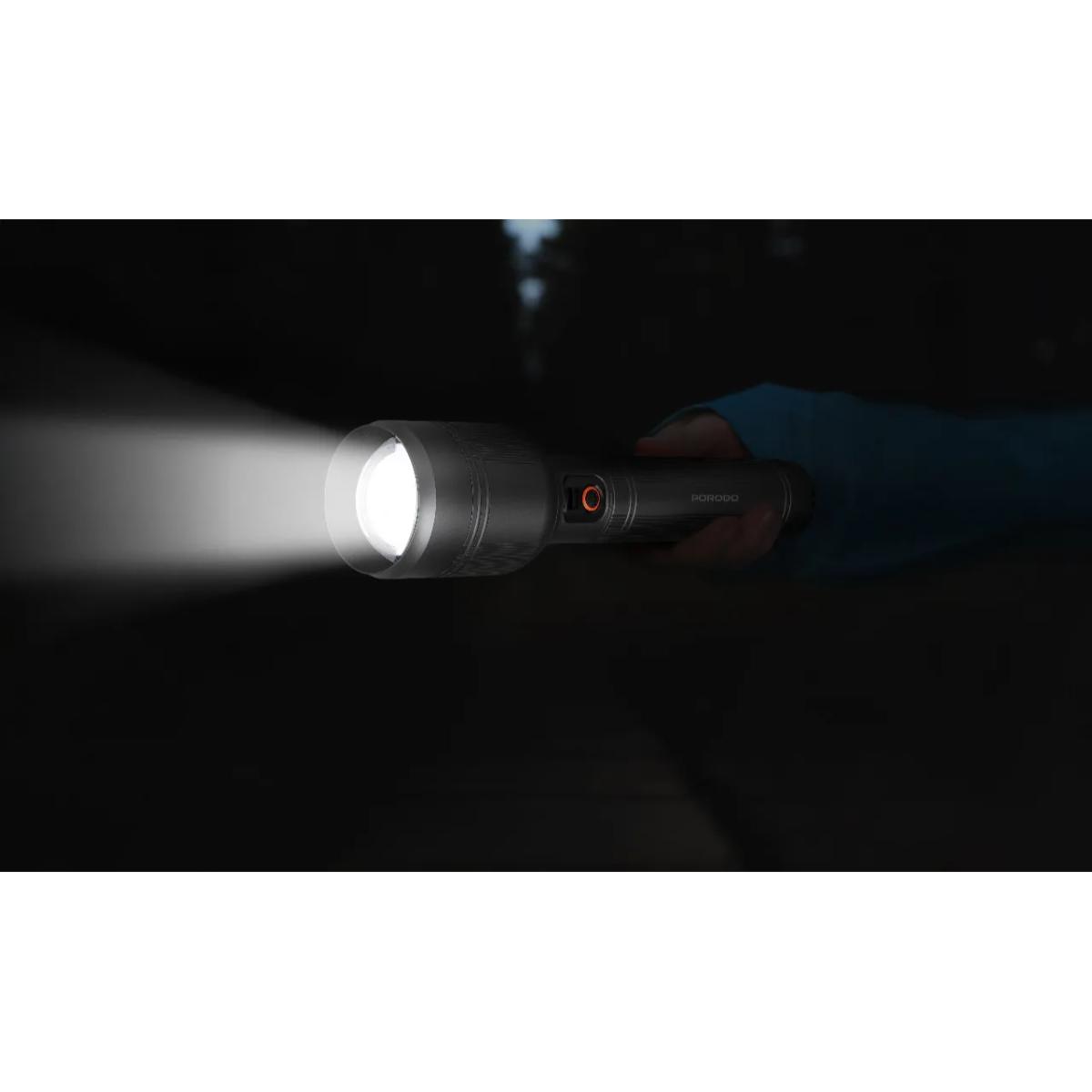 Porodo Lumalite 2500LM Rechargeable Ultra-Bright Flashlight
